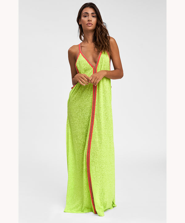 Long Boho Sundress in Lemon