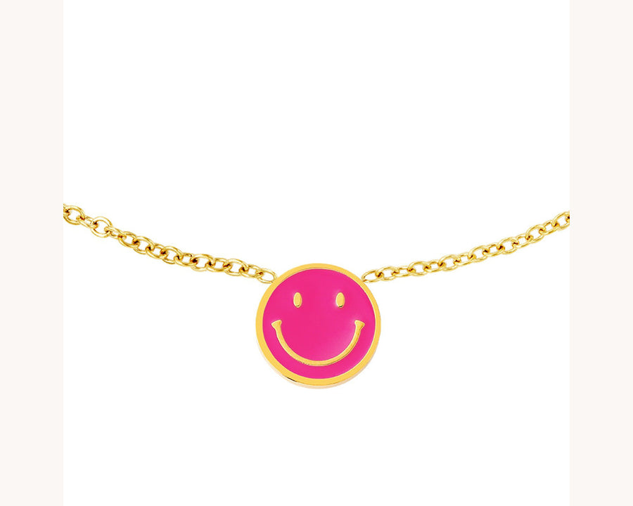Necklace 'Smiley ColorPop Pink'