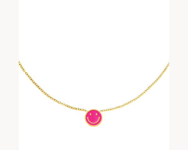 Necklace 'Smiley ColorPop Pink'