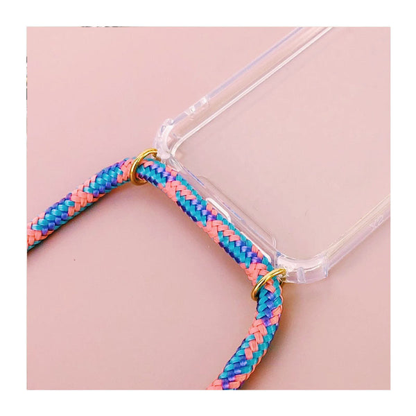 Pink Purple and Blue Phone Strap Case